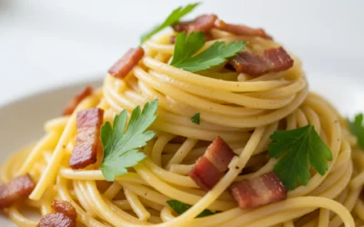 Receta de pasta con salsa de Gorgonzola y jamón curado