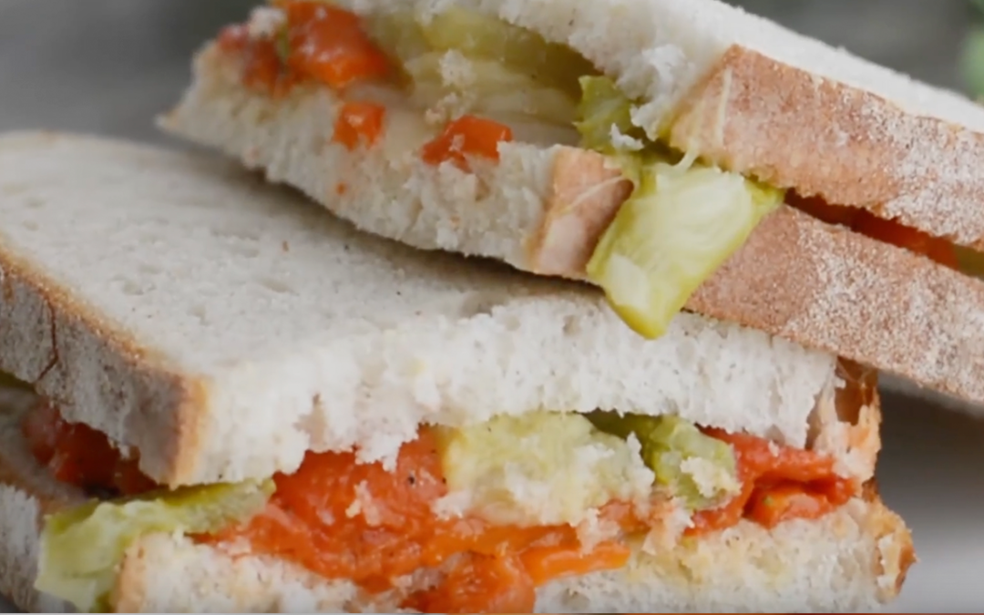 Receta de sándwich de verduras asadas saludable