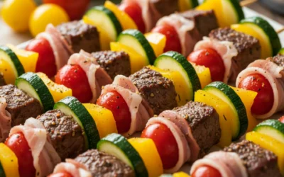 Receta de pinchos de longaniza y verduras