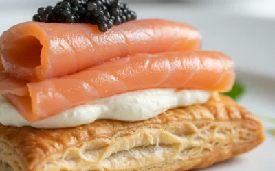 Receta de canapé de salmón ahumado con crema de queso