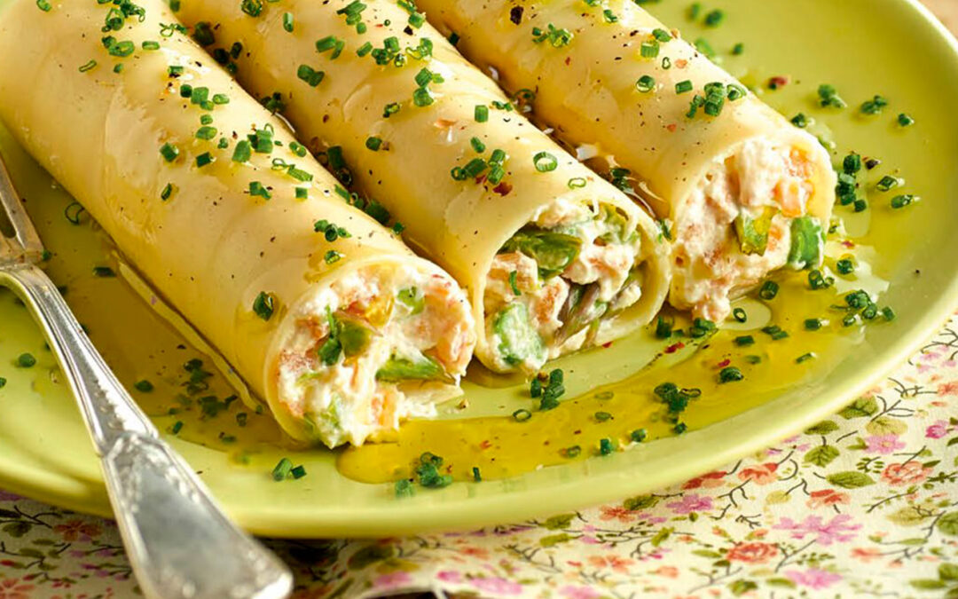 Receta de canelones de hortalizas con bechamel