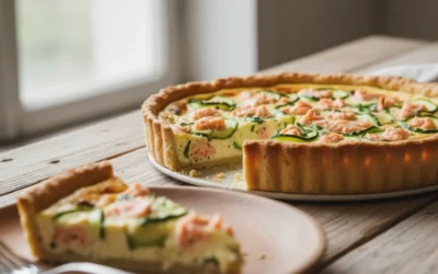 Quiche de salmón y verduras sin lactosa