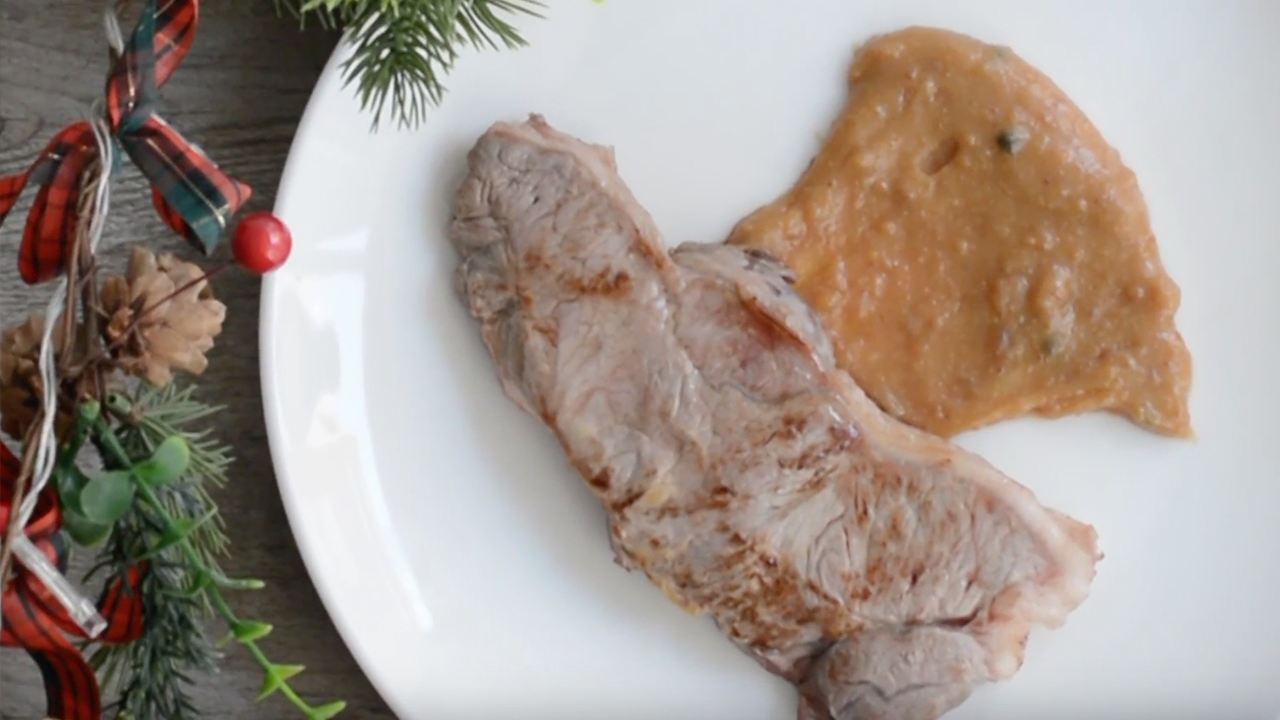 entrecot con salsa de turrón