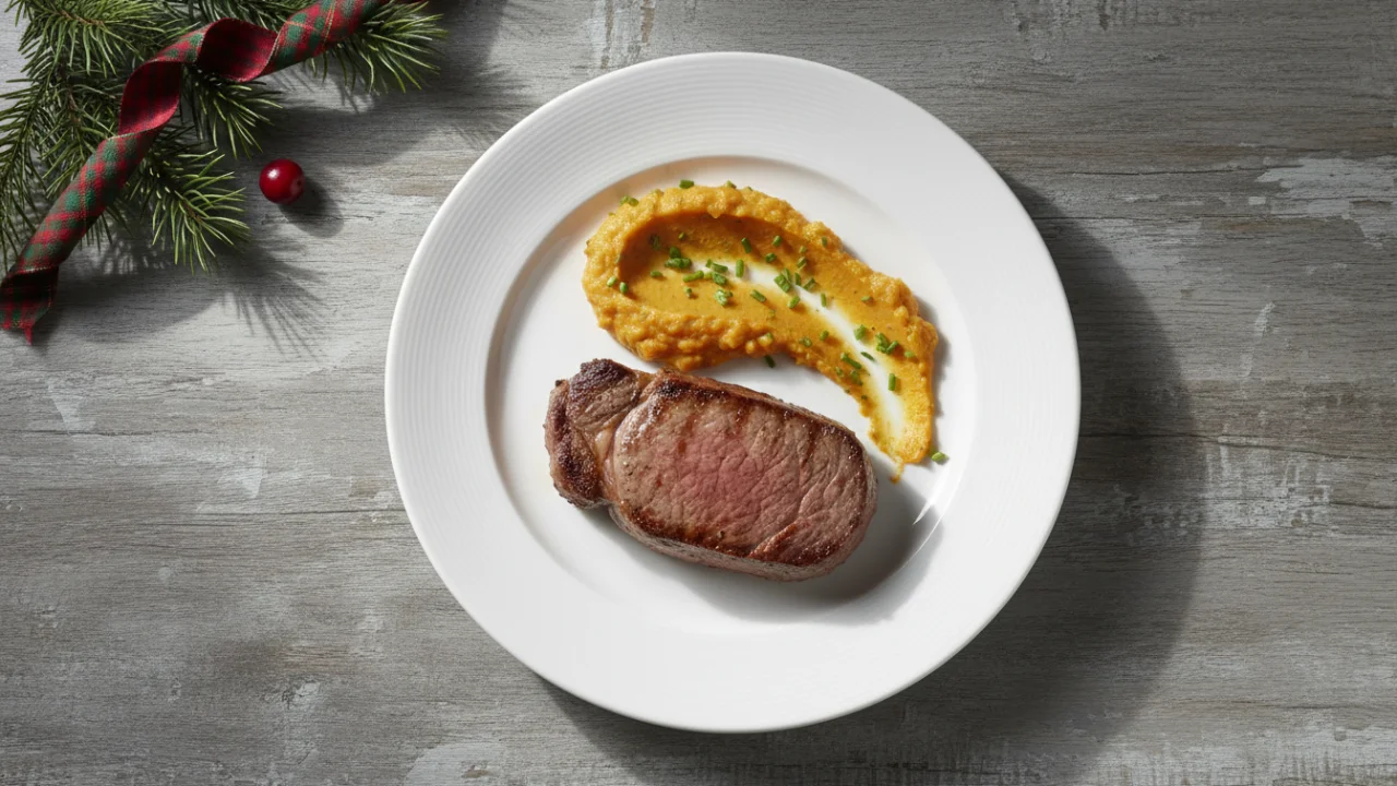 entrecot con salsa de turrón