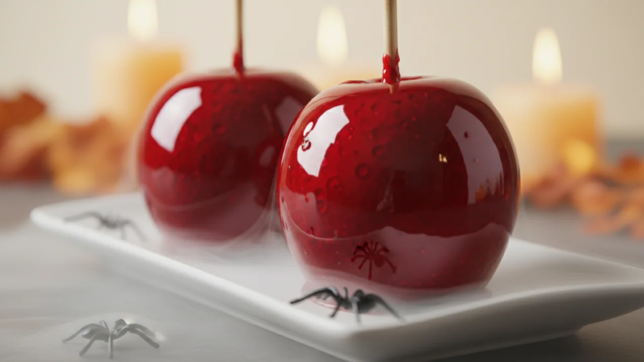 manzanas de caramelo para halloween