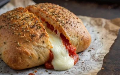 Pizza calzone con champiñones y calabacín