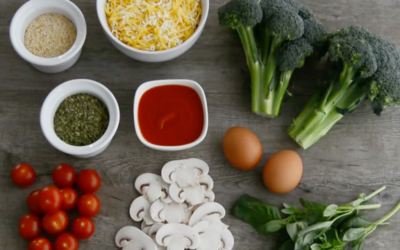 Pizza saludable con masa de brócoli