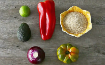 Receta saludable de quinoa con vegetales frescos