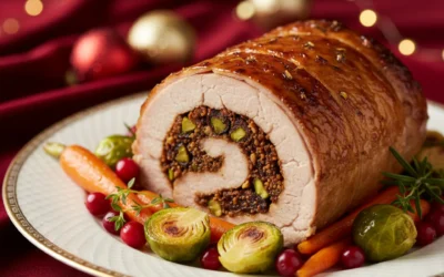 Receta de rollo de pavo relleno para Navidad
